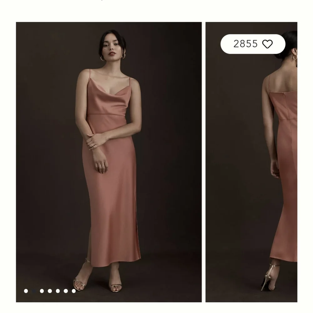 BHLDN Cali Satin Cowl-Neck Midi Slip Dress size 16 - Picture 2 of 6